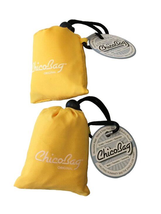 CHICOBAG Original Buttercup Yellow Set of 2 Reusable Bags with Storage Bag - Picture 1 of 2